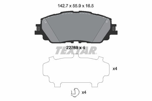 TEXTAR 2276801 Brake Pad Set, disc brake