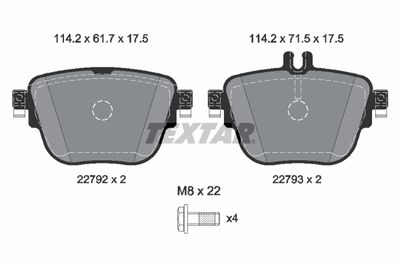 Brake Pad Set, disc brake TEXTAR 2279201
