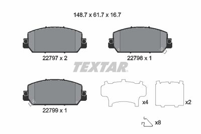 Brake Pad Set, disc brake TEXTAR 2279701