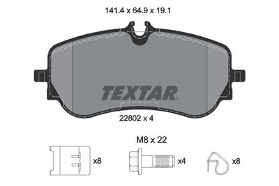 Brake Pad Set, disc brake TEXTAR 2280201