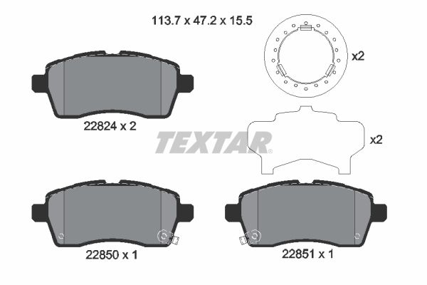 TEXTAR 2282401 Brake Pad Set, disc brake