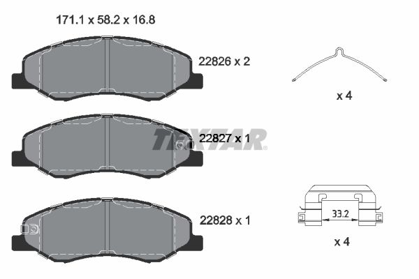 TEXTAR 2282601 Brake Pad Set, disc brake
