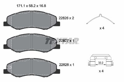 Brake Pad Set, disc brake TEXTAR 2282601