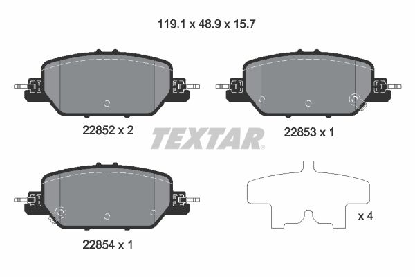 TEXTAR 2285201 Brake Pad Set, disc brake