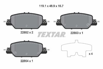 Brake Pad Set, disc brake TEXTAR 2285201