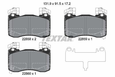 Brake Pad Set, disc brake TEXTAR 2285801