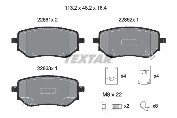 TEXTAR 2286101 Brake Pad Set, disc brake
