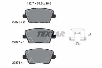 Brake Pad Set, disc brake TEXTAR 2287601