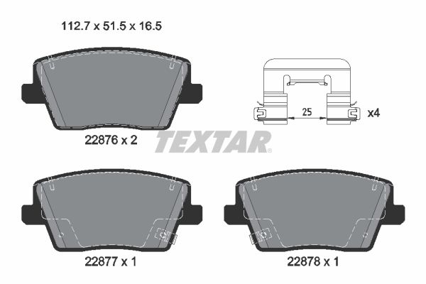 TEXTAR 2287603 Brake Pad Set, disc brake