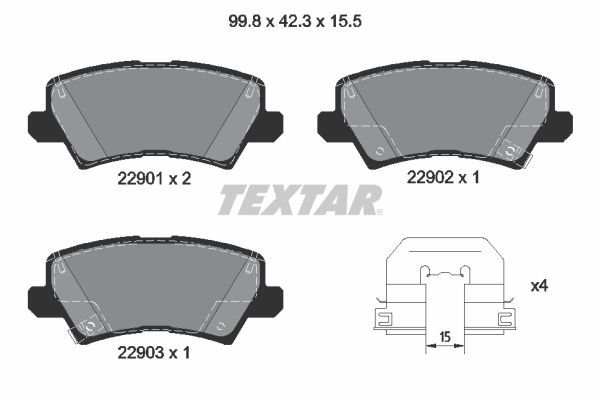 TEXTAR 2290101 Brake Pad Set, disc brake