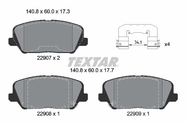 TEXTAR 2290701 Brake Pad Set, disc brake
