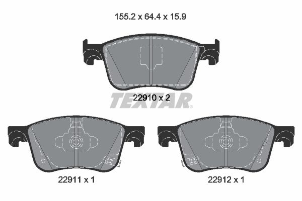 TEXTAR 2291001 Brake Pad Set, disc brake