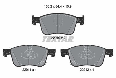 Brake Pad Set, disc brake TEXTAR 2291001