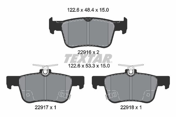 TEXTAR 2291601 Brake Pad Set, disc brake