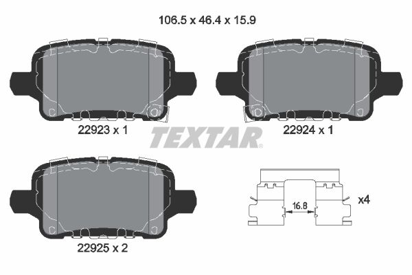 TEXTAR 2292301 Brake Pad Set, disc brake