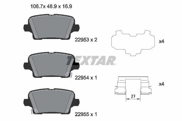 TEXTAR 2295301 Brake Pad Set, disc brake