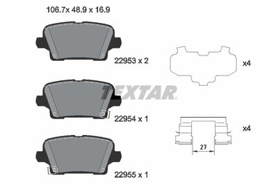 Brake Pad Set, disc brake TEXTAR 2295301