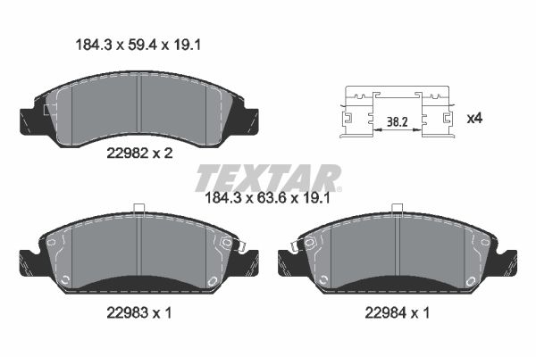 TEXTAR 2298201 Brake Pad Set, disc brake