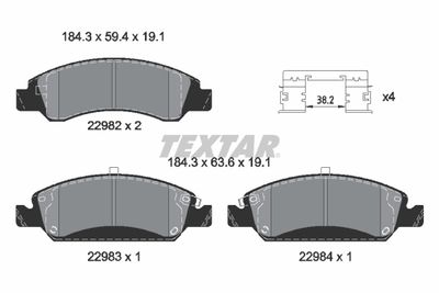 Brake Pad Set, disc brake TEXTAR 2298201