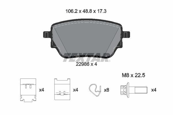 TEXTAR 2298601 Brake Pad Set, disc brake
