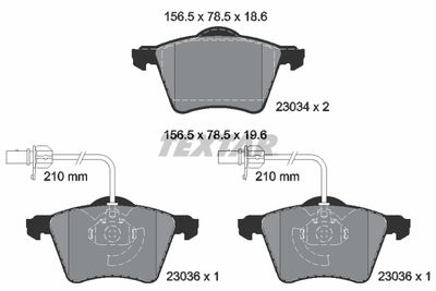 Brake Pad Set, disc brake TEXTAR 2303401