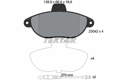 Brake Pad Set, disc brake TEXTAR 2304201
