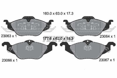 Brake Pad Set, disc brake TEXTAR 2306302