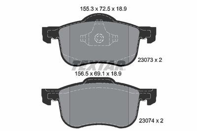 Brake Pad Set, disc brake TEXTAR 2307303