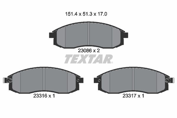 TEXTAR 2308601 Brake Pad Set, disc brake