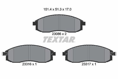 Brake Pad Set, disc brake TEXTAR 2308601