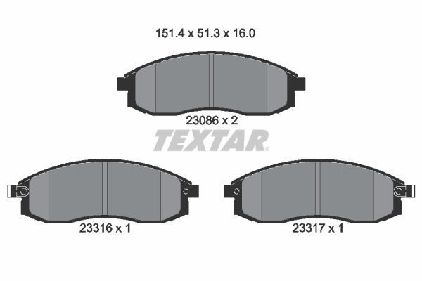 TEXTAR 2308602 Brake Pad Set, disc brake