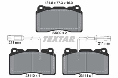 Brake Pad Set, disc brake TEXTAR 2309201