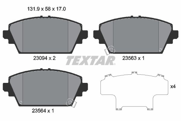 TEXTAR 2309401 Brake Pad Set, disc brake