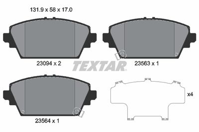 Brake Pad Set, disc brake TEXTAR 2309401