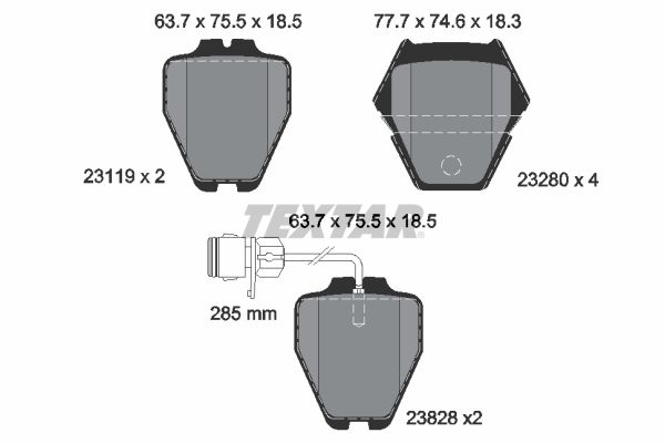 TEXTAR 2311901 Brake Pad Set, disc brake
