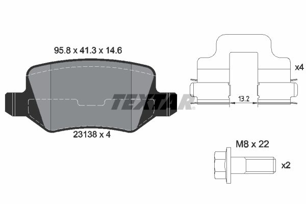 TEXTAR 2313803 Brake Pad Set, disc brake