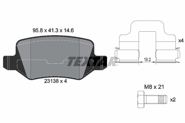 TEXTAR 2313805 Brake Pad Set, disc brake
