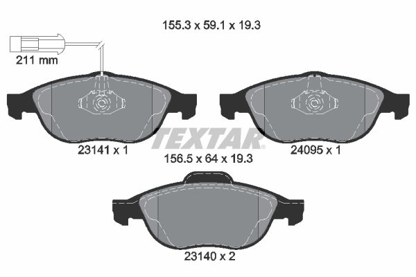 TEXTAR 2314101 Brake Pad Set, disc brake