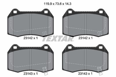 Brake Pad Set, disc brake TEXTAR 2314201