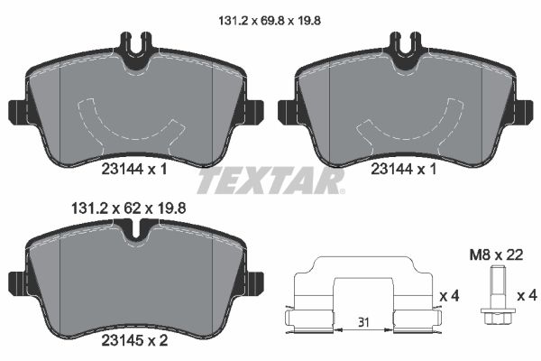 TEXTAR 2314401 Brake Pad Set, disc brake