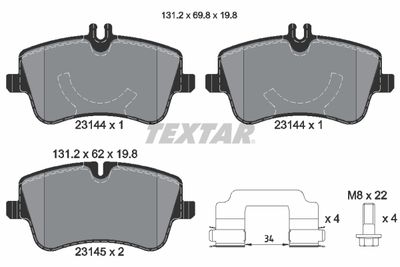 Brake Pad Set, disc brake TEXTAR 2314482