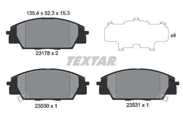 TEXTAR 2317801 Brake Pad Set, disc brake