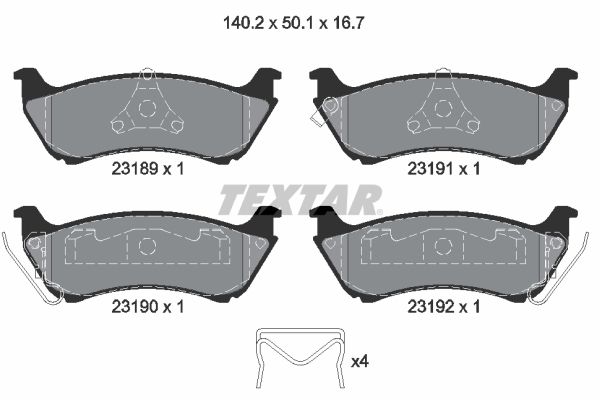 TEXTAR 2318902 Brake Pad Set, disc brake