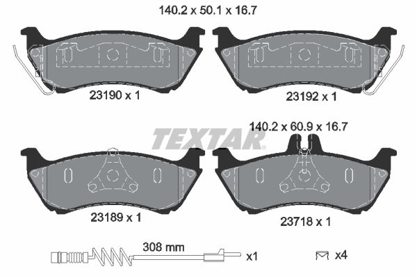 TEXTAR 2319002 Brake Pad Set, disc brake