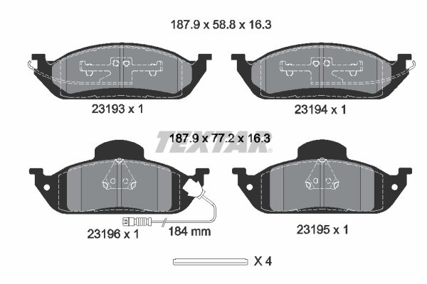 TEXTAR 2319303 Brake Pad Set, disc brake