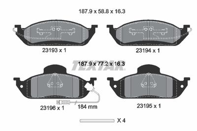 Brake Pad Set, disc brake TEXTAR 2319303