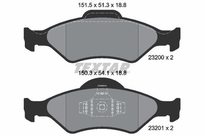 Brake Pad Set, disc brake TEXTAR 2320001