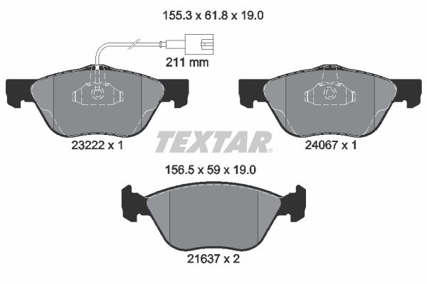 TEXTAR 2322201 Brake Pad Set, disc brake