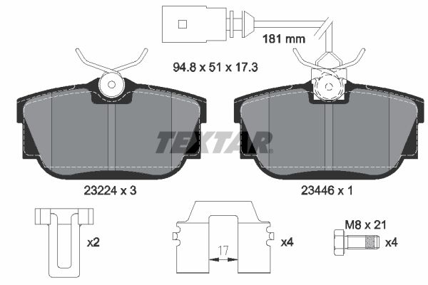 TEXTAR 2322416 Brake Pad Set, disc brake