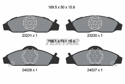 Brake Pad Set, disc brake TEXTAR 2323101